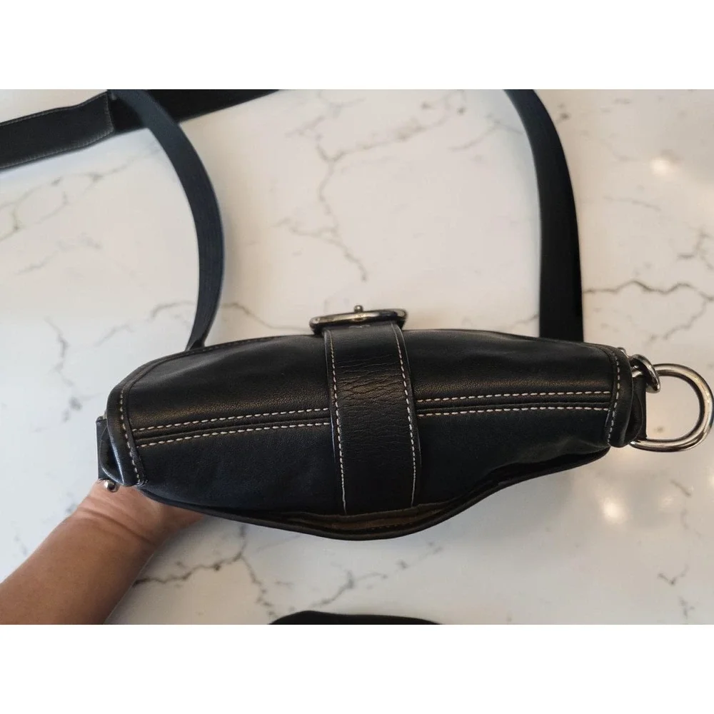 Vintage 2005 Coach Soho‎ Buckle Flap Crossbody Bag 4786 Black Leather Y2K